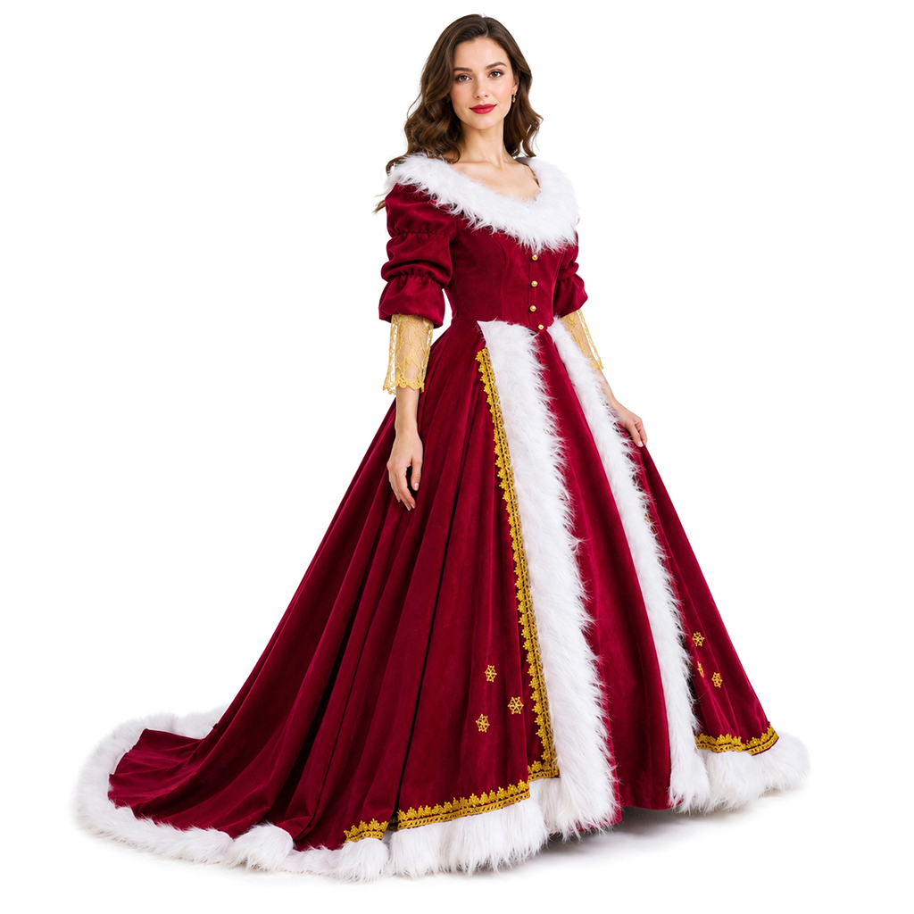 Vintage Victorian Fashion - Deluxe Mrs Claus Costumes Adults Woman