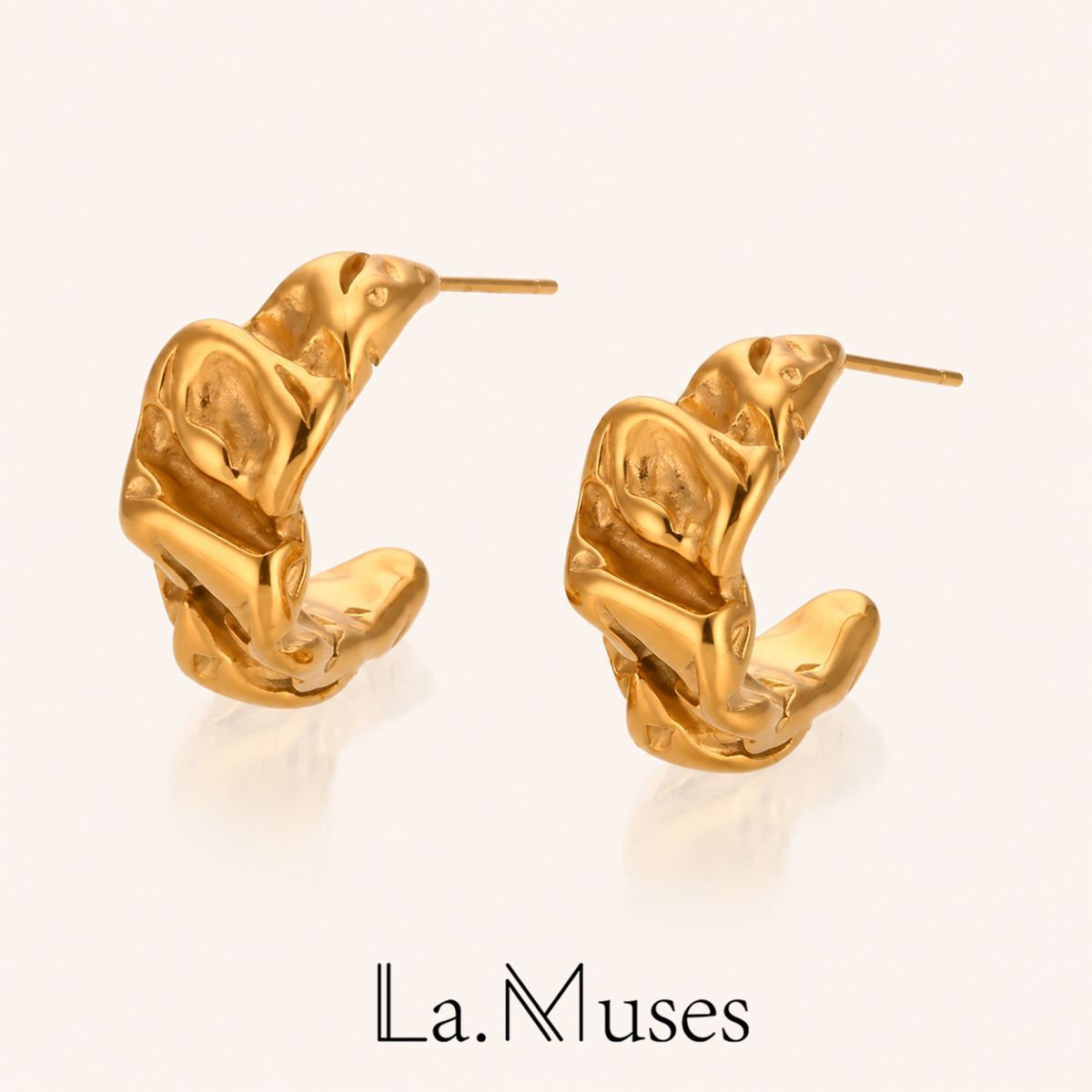 Vintage Fashion La - La.Muses Creative Statement Metal Gold Color
