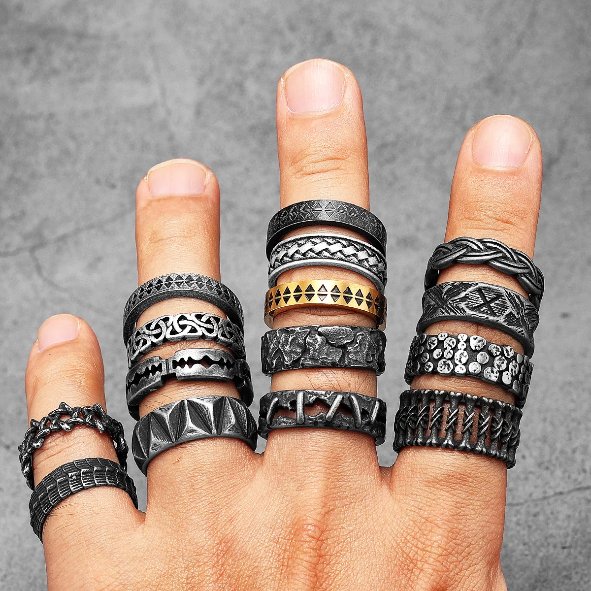 Retro Gothic Bone Men Rings St - đánh giá và giá Vintage Fashion Newtown