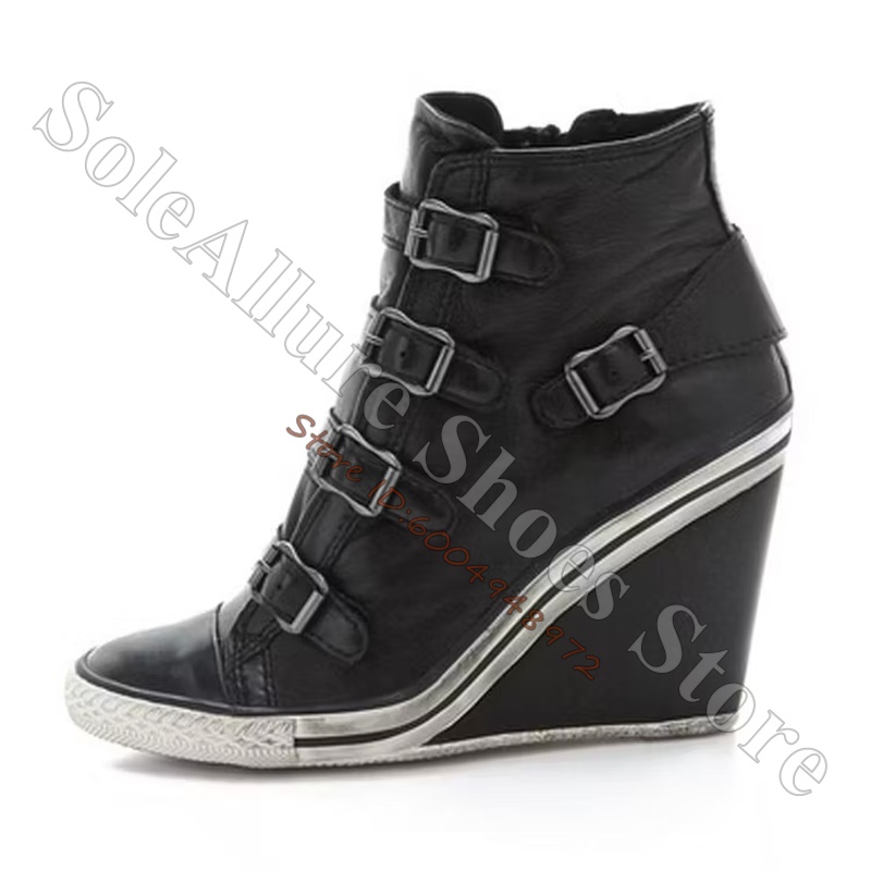 Grey Multi Buckle High Top Wed - đánh giá và giá Vintage Zipper